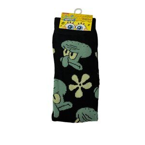 SpongeBob Squidward Socks Mens 6-12 Funny Crazy Graphic Novelty Black Cool Gift